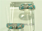 wholesale 925 silver ring with half pattern on it