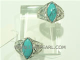 wholesale 925 silver ring with rugger shape turquoise