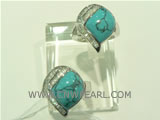 925 silver ring with prominent square shape turquoise