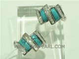 wholesale 925 silver ring with rainbow shape turquoise