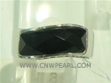 wholesale 925 silver ring with rhombus agate on it