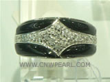 925 silver ring with agate ornament on wholesale