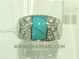 925 silver ring with special turquoise pattern on wholesale
