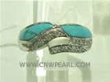 irregular 925 silver ring with turquoise on wholesale