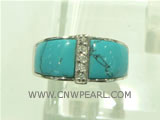 925 silver ring with simple turquoise design on wholesale