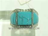 925 silver ring with turquoise pieces on wholesale