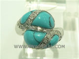 wholesale 925 silver ring with two broad beans shape