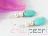 wholesale 13*18mm blue turquoise sterling dangling earrings