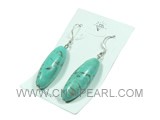 pillar shape blue turquoise sterling dangling earrings on wholes