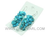 wholesale detritus blue turquoise sterling dangling earrings