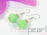 wholesale gourd green turquiose sterling dangling earrings