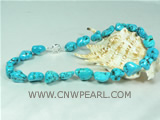 blue irregular shape turquoise necklace on wholesale