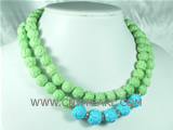 wholesale depicted turquoise necklace with zircon beads