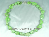 green irregular shape turquoise necklace on wholesale