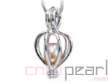 10pcs 18KGP wish pearl pendants (cages) in peach design