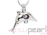 10pcs 18KGP wish pearl pendants (cages) in dolphin design