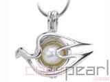 10pcs 18KGP wish pearl pendants (cages) in dove design