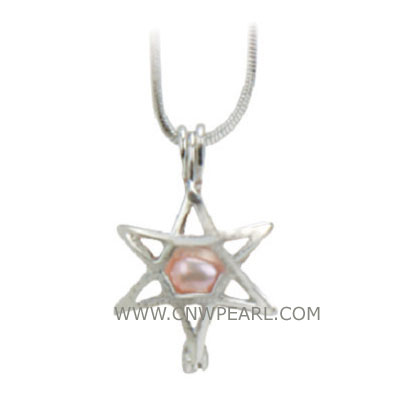 10pcs 18KGP wish pearl pendants (cages) in hexagram design