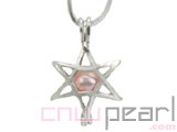10pcs 18KGP wish pearl pendants (cages) in hexagram design