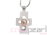 10pcs 18KGP wish pearl pendants (cages) in latin cross design
