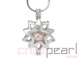 10pcs 18KGP wish pearl pendants (cages) in double-pentacle desig