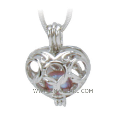 10pcs 18KGP wish pearl pendants (cages) in heart design