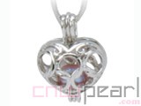 10pcs 18KGP wish pearl pendants (cages) in heart design