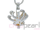 10pcs 18KGP wish pearl pendants (cages) in petal design