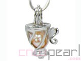 10pcs 18KGP wish pearl pendants (cages) in flagon design