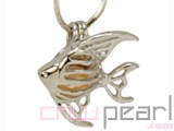 10pcs 18KGP wish pearl pendants (cages) in fish design