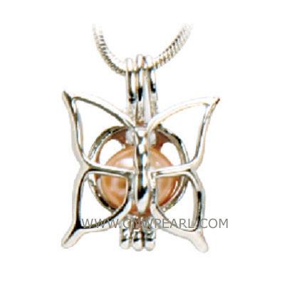 10pcs 18KGP wish pearl pendants (cages) in butterfly design
