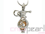 10pcs 18KGP wish pearl pendants (cages) in teapot design