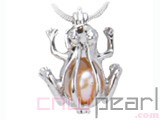10pcs 18KGP wish pearl pendants (cages) in frog design