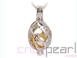 10pcs 18KGP wish pearl pendants (cages) in volleyball design